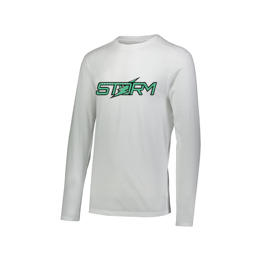 [FTLCUBWH-AXS-LOGO1] Decker Men's Tri-Blend T-Shirt - Long Sleeve (Adult XS, White, Logo 1)