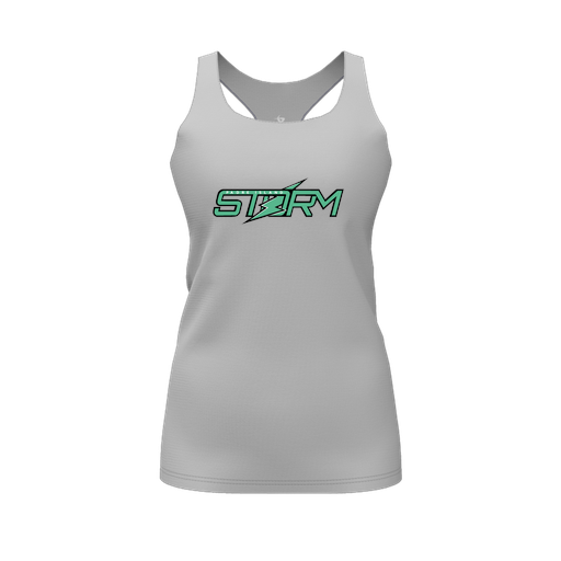 [FT0TRBGY-FYS-LOGO1] Decker Racerback Tank Top (Female Youth S, Gray, Logo 1)