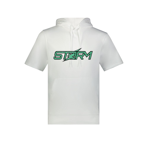 [6871.005.S-LOGO1] Men's Dri Fit Short Sleeve Hoodie (Adult S, White, Logo 1)