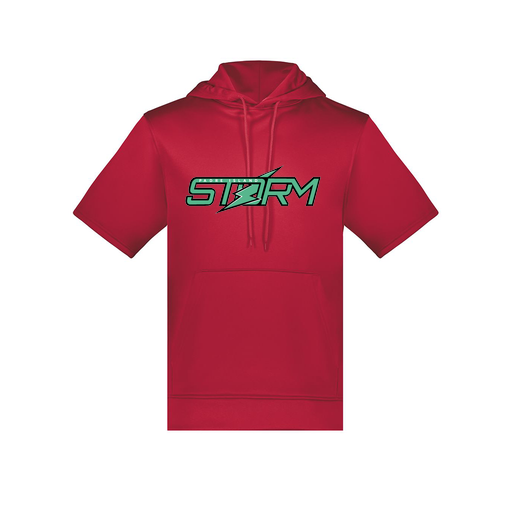 [6871.083.S-LOGO1] Men's Dri Fit Short Sleeve Hoodie (Adult S, Red, Logo 1)