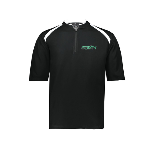 [229581-AS-BLK-LOGO1] Men's Dugout Short Sleeve Pullover (Adult S, Black, Logo 1)