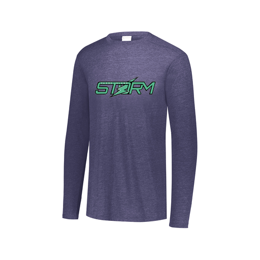 [FTLCUBNV-AXS-LOGO1] Decker Men's Tri-Blend T-Shirt - Long Sleeve (Adult XS, Navy, Logo 1)