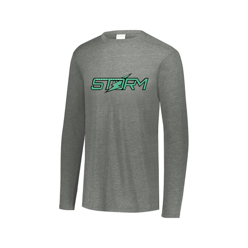 [FTLCUBGY-AXS-LOGO1] Decker Men's Tri-Blend T-Shirt - Long Sleeve (Adult XS, Gray, Logo 1)