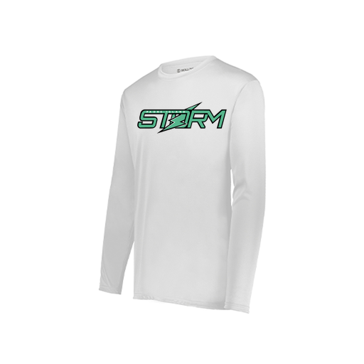 [222823.005.S-LOGO1] Youth LS Smooth Sport Shirt (Youth S, White, Logo 1)