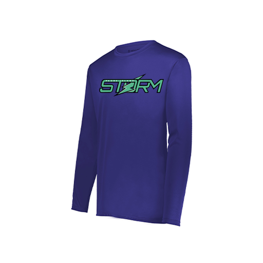 [222823.747.S-LOGO1] Youth LS Smooth Sport Shirt (Youth S, Purple, Logo 1)