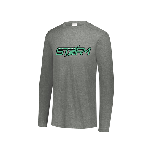 [FTLCUBGY-YS-LOGO1] Decker Youth Tri-Blend T-Shirt - Long Sleeve (Youth S, Gray, Logo 1)