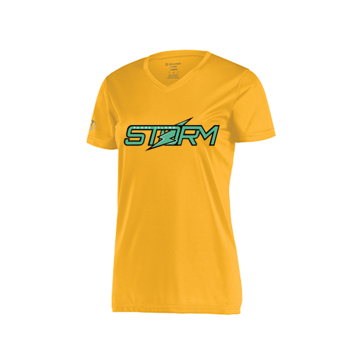 [222820.023.S-LOGO1] Ladies Movement Dri Fit Shirt (Female Adult S, Athletic Gold, Logo 1)