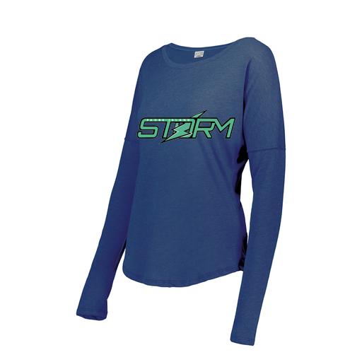 [FTLCUBRY-FAXS-LOGO1] Decker Women's Tri-Blend T-Shirt - Long Sleeve (Female Adult XS, Royal, Logo 1)