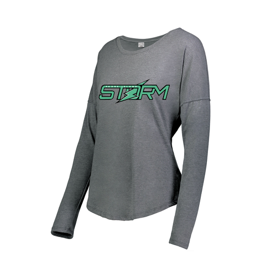 [3077.013.XS-LOGO1] Ladies LS Ultra-blend T-Shirt (Female Adult XS, Gray, Logo 1)